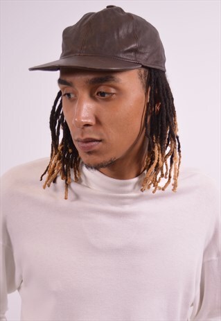 VINTAGE LEATHER CAP BROWN