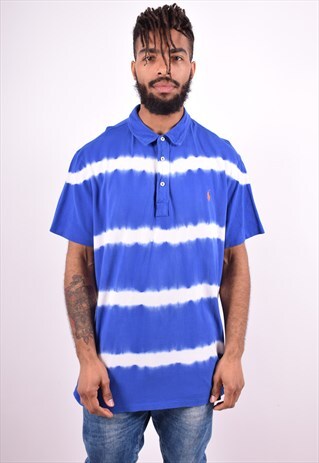 POLO RALPH LAUREN MENS VINTAGE POLO SHIRT XXL BLUE 90'S