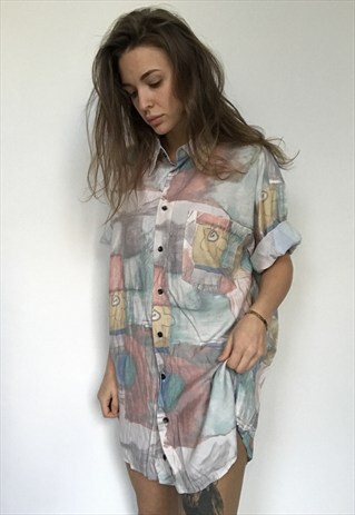 PATTERNED OVERSIZED RETRO VINTAGE UNISEX FESTIVAL SHIRT