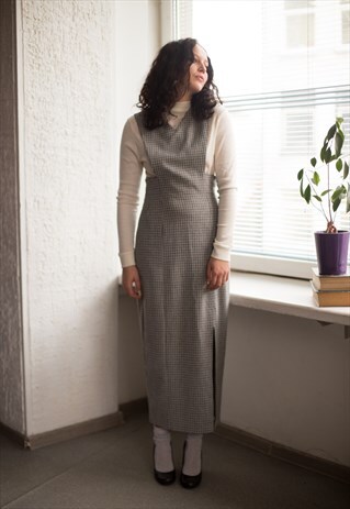 VINTAGE 90'S GREY PINAFORE
