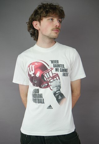 VINTAGE '09 INDIANA FOOTBALL T-SHIRT IN WHITE