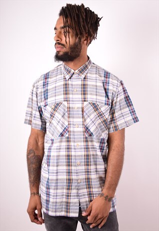 MISSONI MENS VINTAGE SHIRT MEDIUM MULTI CHECK 90S