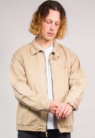 VINTAGE 90'S RALPH LAUREN CHAPS BEIGE BOMBER STYLE JACKET
