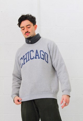 VINTAGE COLLEGE SWEATSHIRT IN GREY