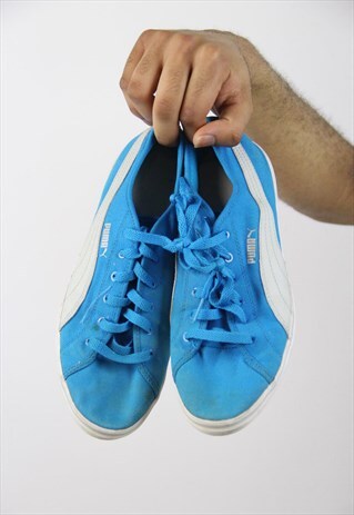VINTAGE PUMA BLUE TRAINERS