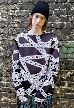 Chain sweatshirt detachable handmade barbered wire t-shirt