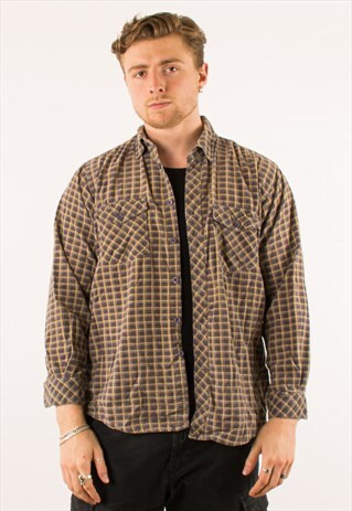 VINTAGE CHECKERED CORDUROY SHIRT