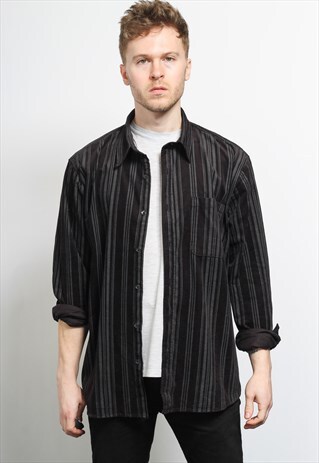 VINTAGE CORDUROY CORD STRIPED SHIRT