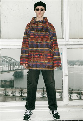 VINTAGE WOOL BLEND JACKET NAVAJO PRINT JACKET