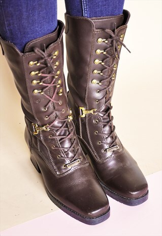 90S FAUX LEATHER BOOTS