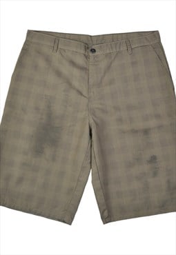 Vintage Dickies Checked Workwear Casual Shorts Tan W40