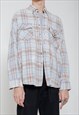 VINTAGE 90S GRUNGE CHECK COTTON SHIRT IN LONG SLEEVE S/M