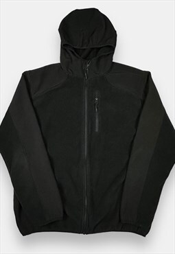 Reebok vintage embroidered black fleece jacket size XL