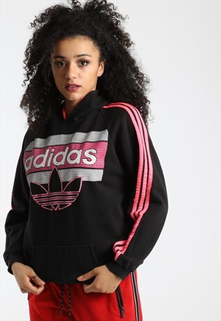 90S ADIDAS PRINT SPELL OUT HOODIE