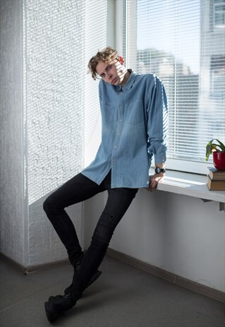 VINTAGE 90'S BLUE DENIM SHIRT