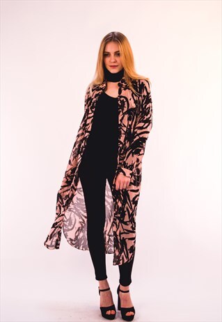 FLORAL & LEAVES PRINT SHIRT DRESS (PINK)