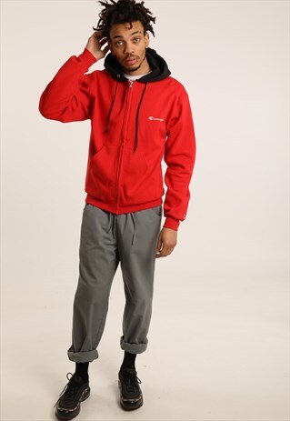 VINTAGE CHAMPION PRINT SPELL OUT HOODIE