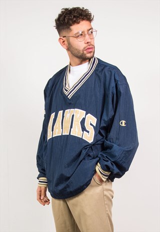 CHAMPION WINDBREAKER PULLOVER LIGHT JACKET DECATUR HAWKS
