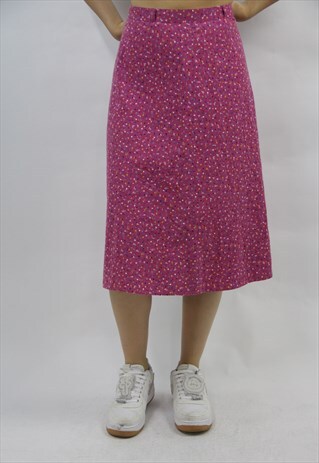 VINTAGE PINK FLORAL PATTERNED SKIRT
