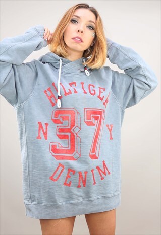 VINTAGE RETRO OVERSIZED TOMMY HILFIGER SWEATSHIRT HOOD