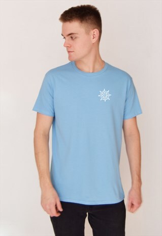 BLUE WHEEL (WHITE) T-SHIRT