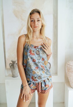 Lavender Satin Short Pyjama Set 