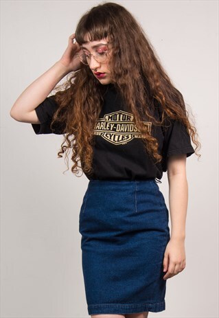 VINTAGE DENIM HIGH WAIST SKIRT