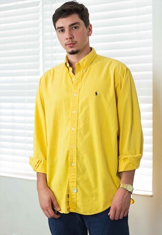VINTAGE POLO RALPH LAUREN SHIRT LOGO 90S XL 14.1