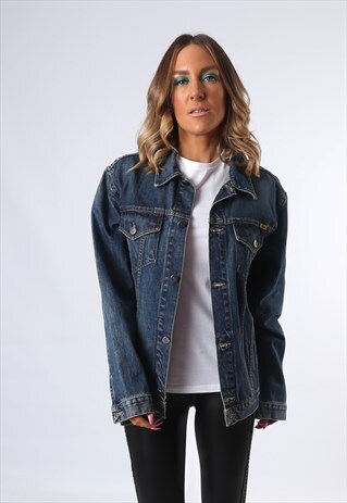 DENIM JACKET ECANS JEANS OVERSIZED FITTED UK 12 (4CQ)