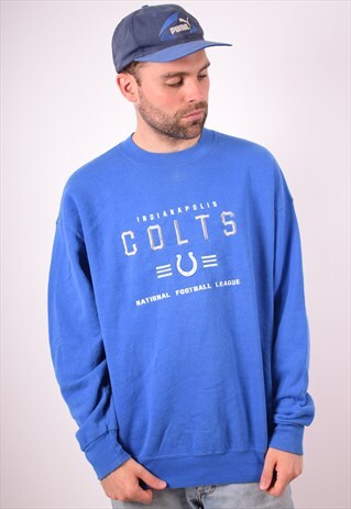 LEE MENS VINTAGE INDIANAPOLIS COLTS SWEATSHIRT JUMPER XL BLU