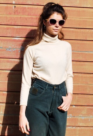 VINTAGE CASHMERE ROLL NECK JUMPER