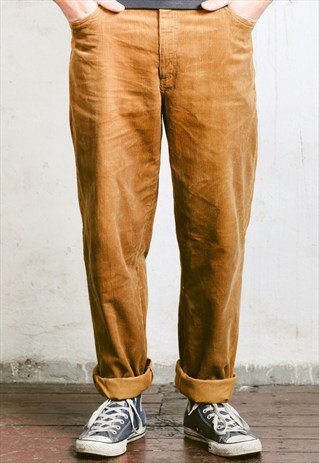 VINTAGE 90S CORDUROY TAPPERED TROUSERS