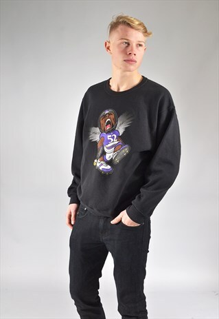 VINTAGE RAY LEWIS CHARACTER PRINT SWEATSHIRT