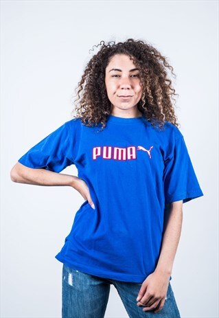 VINTAGE 1990S BLUE PUMA T-SHIRT