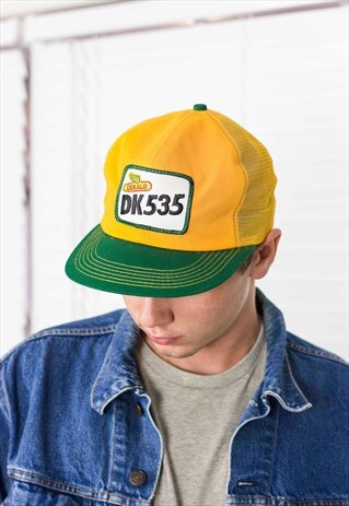 VINTAGE DEKALB DK535 LOGO TRUCKER CAP 90S ONE SIZE 2.2