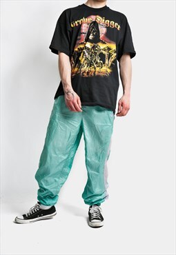 NIKE 90s vintage mens shell pants green colour 80s festival