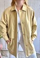 Vintage Retro Cream Padded Mac 80's Coat