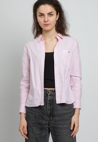 VINTAGE LIGHT PINK LACOSTE LONG SLEEVE SHIRT