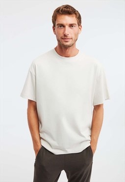 GRIMELANGE Jett Oversize Beige T-shirt