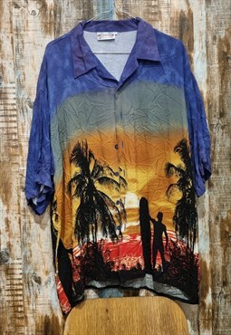 Vintage '90 crazy pattern shirt Hawaii