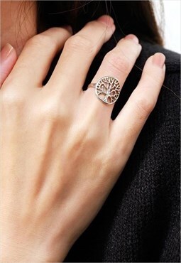 Tree Of Life Ring Women Sterling Silver Ring