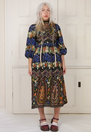 70S LIBERTY OF LONDON BOHO MAXI DRESS