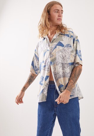 VINTAGE PATTERNED FESTIVAL SHORT SLEEVE SHIRT