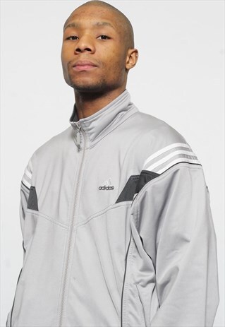 VINTAGE ADIDAS TRACK TOP JACKET GREY
