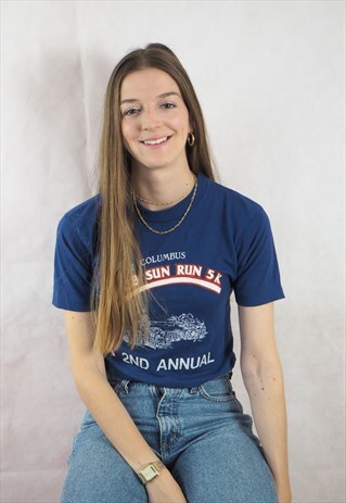 VINTAGE BLUE FUN RUN T-SHIRT