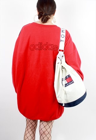90'S RARE RETRO OVERSIZED FLEECE SWEATSHIRT WITH EMBROIDERY