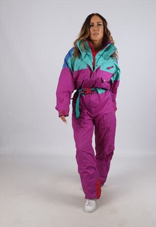 VINTAGE DEGRE 7 FULL SKI SUIT SNOW SPORTS UK L 14 (J3A)