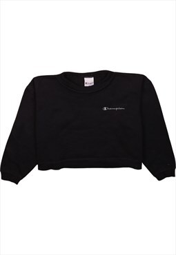 Vintage 90's Champion Sweatshirt Crop Crew Neck Black Small