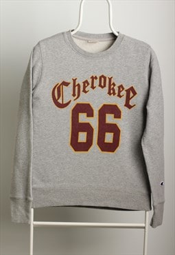 Vintage Champion Cherokee Cotton Crewneck Grey Sweatshirt M