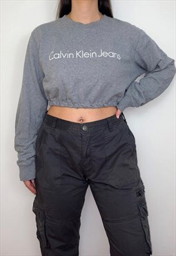 Calvin Klein Grey Cropped Sweatshirt